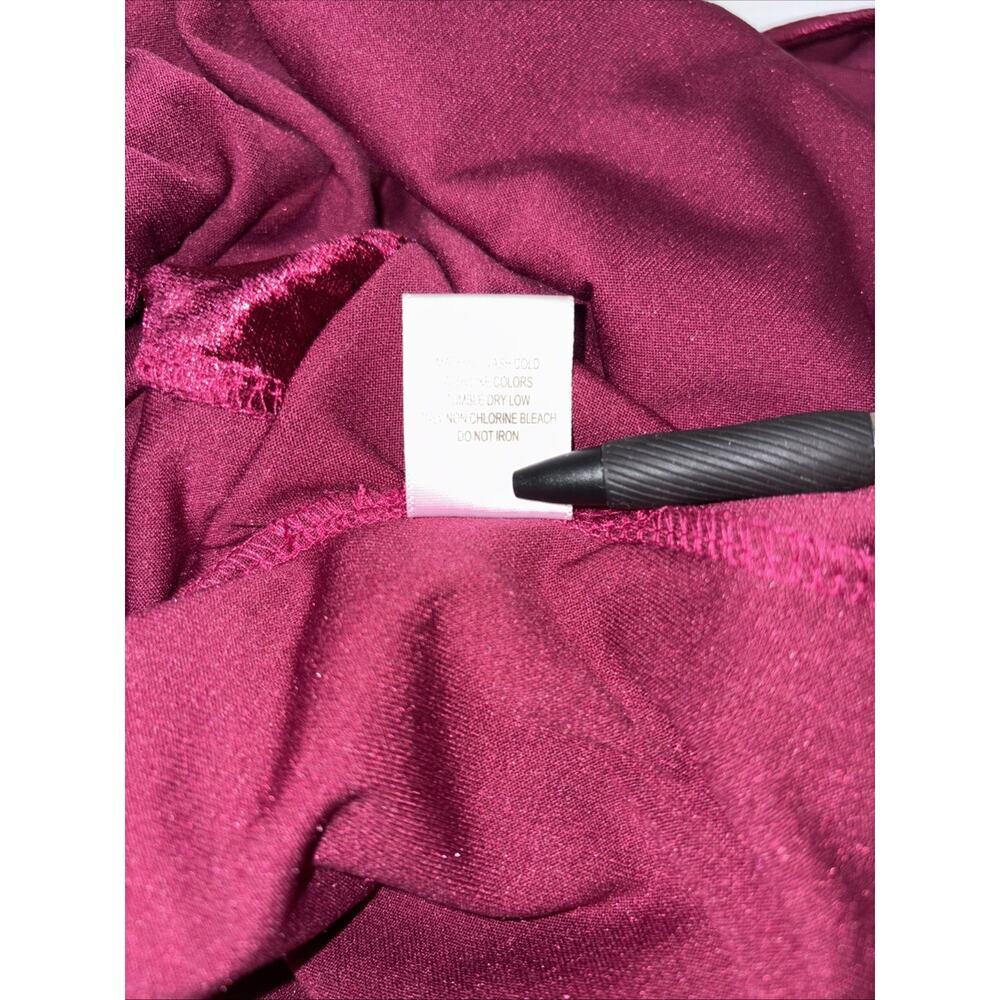 Charlotte Russe Y2K Faux Wrap Choker Neck Gold Zip Burgundy Red Vampire Goth - Picture 15 of 16